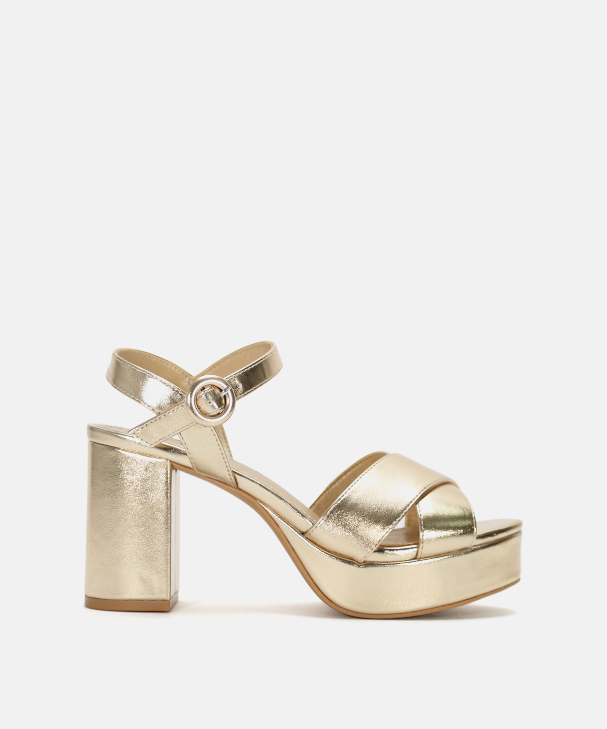 Sandalia tac&oacute;n tiras cruzadas